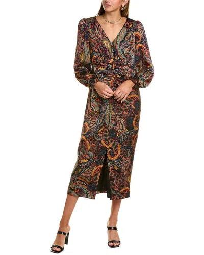 Jones New York Satin Midi Dress In Black