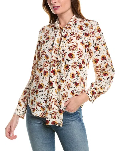 Jones New York Scarf Neck Blouse In White