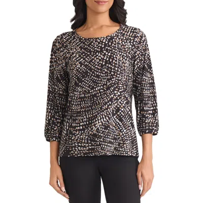 Jones New York Scattered Dot Top In Black