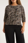 Jones New York Scattered Dot Top In Black