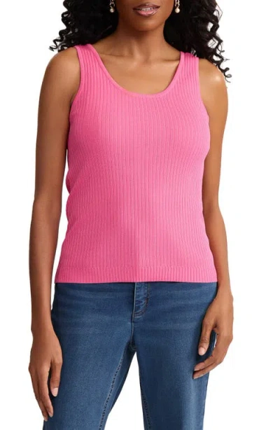 Jones New York Scoop Neck Rib Sweater Tank In Pink