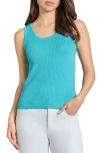 Jones New York Scoop Neck Sweater Tank In Aqua Wave