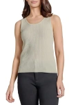 Jones New York Petite Ribbed Scoop-neck Tank Top In Natural Stone