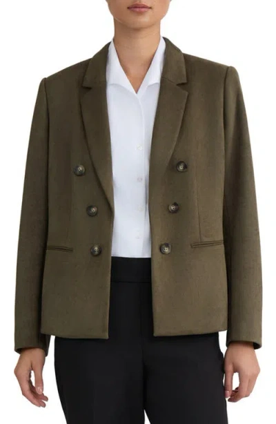 Jones New York Scuba Knit Open Front Blazer In Jasper Green