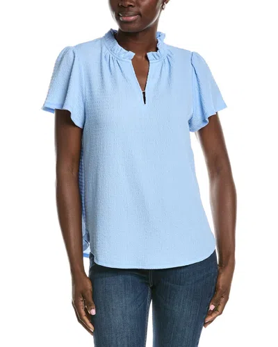 Jones New York Seabreeze Crinkle Flutter Top In Multi