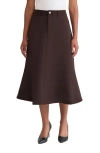 Jones New York Seamed Flared Midi Skirt In Brown
