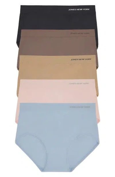 Jones New York Seamless 5-pack Briefs In Blue/shell/jude