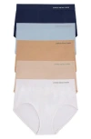 Jones New York Seamless 5-pack Briefs In White/buff/beige
