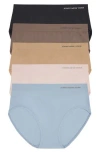 Jones New York Seamless 5-pack Hi-cut Briefs In Blu/shell/jude