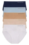 Jones New York Seamless 5-pack Hi-cut Briefs In Wht/buff/dnude