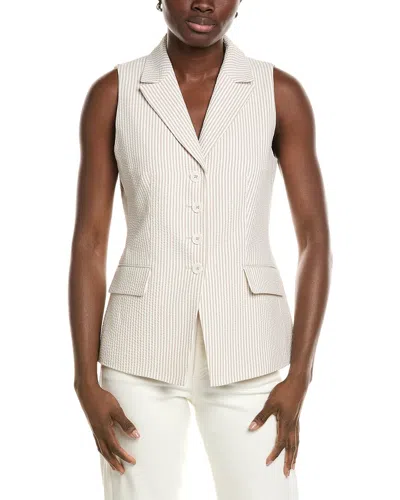 Jones New York Seersucker Vest In White