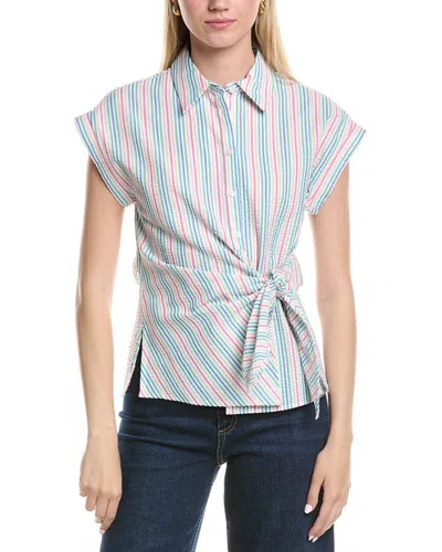 JONES NEW YORK SEERSUCKER WRAP TOP