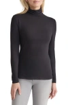 Jones New York Shirred Turtleneck Top In Black