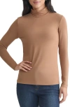 Jones New York Shirred Turtleneck Top In Brown