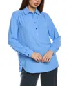 Jones New York Shirttail Side Button Shirt In Blue