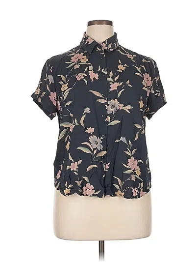 Pre-owned Jones New York Short Sleeve Blouse In Black