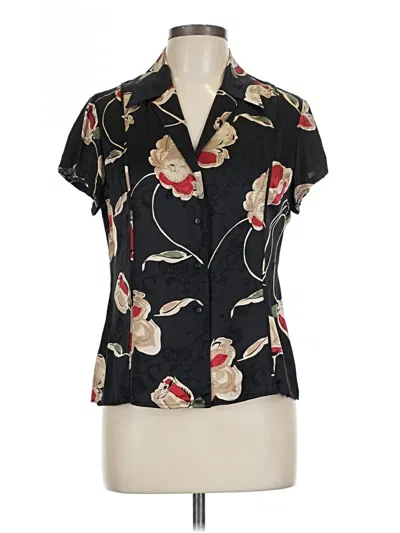 Pre-owned Jones New York Short Sleeve Blouse In Black