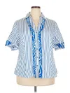 Jones New York Short Sleeve Blouse In Blue