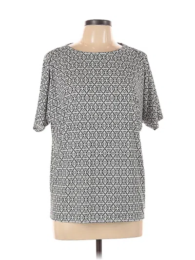 Pre-owned Jones New York Short Sleeve Blouse In Gray