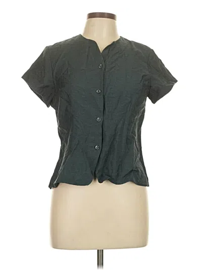 Pre-owned Jones New York Short Sleeve Blouse In Gray