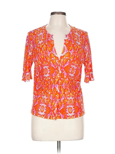 Pre-owned Jones New York Short Sleeve Blouse In Orange