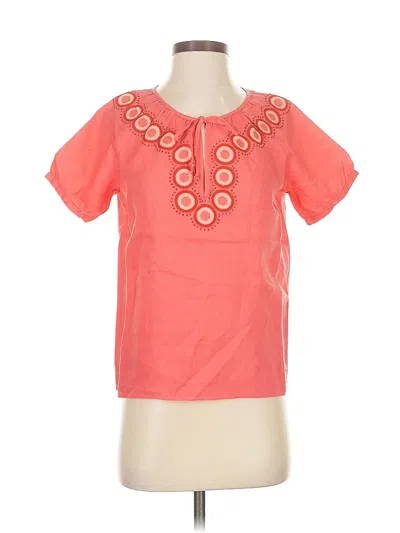 Pre-owned Jones New York Short Sleeve Blouse In Orange