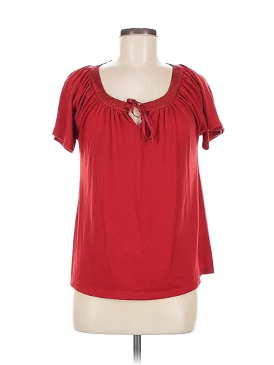 Pre-owned Jones New York Short Sleeve Blouse In Red