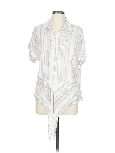 Pre-owned Jones New York Short Sleeve Blouse In White