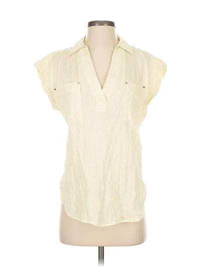 Pre-owned Jones New York Short Sleeve Blouse In White