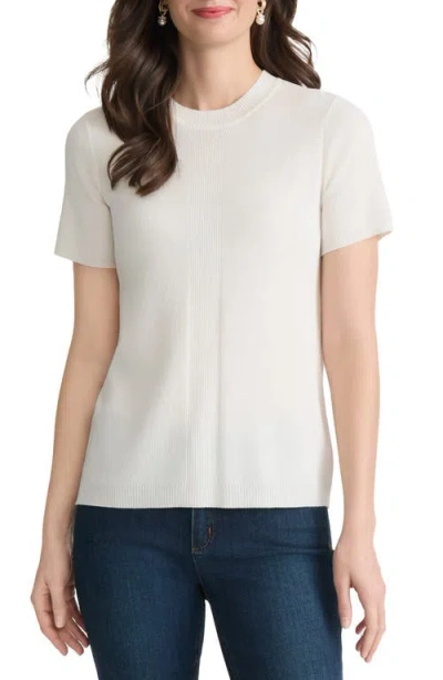 Jones New York Short Sleeve Rib Sweater In Neutral