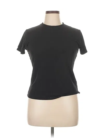 Pre-owned Jones New York Short Sleeve Top Black Mock Neckline Tops