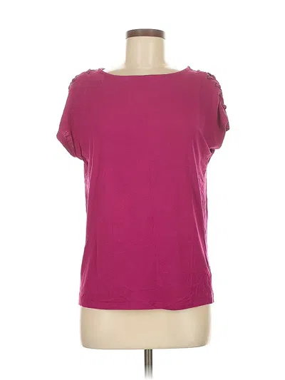 Pre-owned Jones New York Short Sleeve Top Burgundy Boatneck Tops