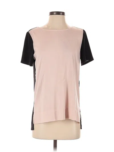 Pre-owned Jones New York Short Sleeve Top Pink Color Block Pattern Crew Neck Tops