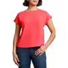 Jones New York Side Button Detail Crepe Top In Red