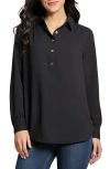 Jones New York Side Button Popover Tunic Top In Jones Black