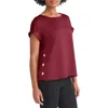 Jones New York Side Button Top In Burgundy