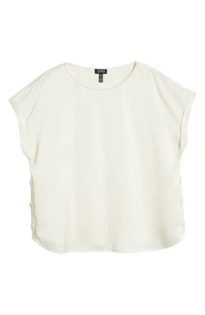 Jones New York Side Button Top In Jones White
