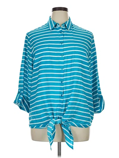 Jones New York Signature 3/4 Sleeve Blouse In Blue