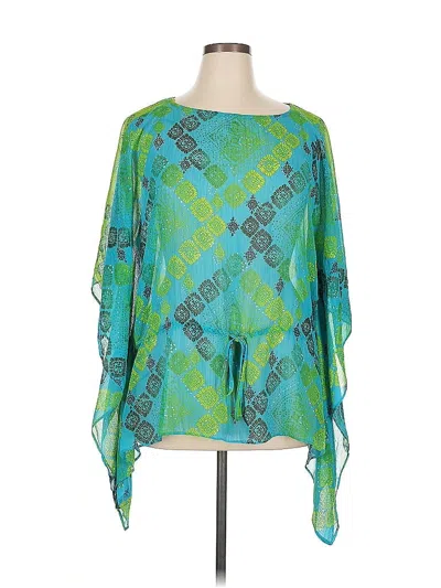 Pre-owned Jones New York Signature 3/4 Sleeve Blouse In Green