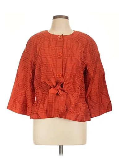 Pre-owned Jones New York Signature 3/4 Sleeve Blouse In Orange