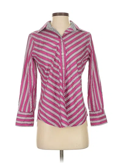 Pre-owned Jones New York Signature 3/4 Sleeve Button Down Shirt In Pink