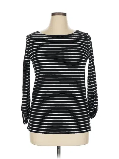 Pre-owned Jones New York Signature 3/4 Sleeve T-shirt In Black