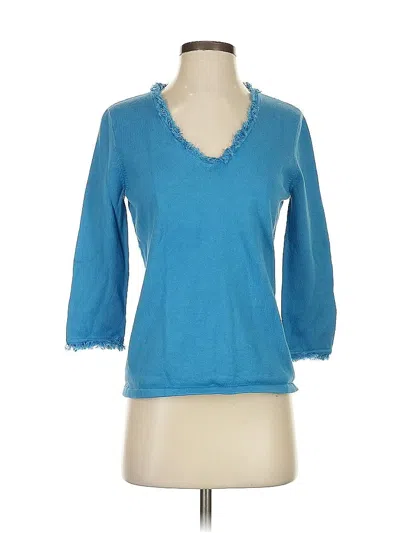 Pre-owned Jones New York Signature 3/4 Sleeve T-shirt In Blue