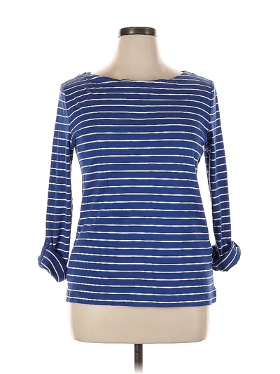 Pre-owned Jones New York Signature 3/4 Sleeve T-shirt In Blue