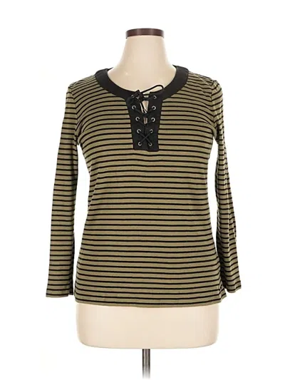 Pre-owned Jones New York Signature 3/4 Sleeve T-shirt In Gold