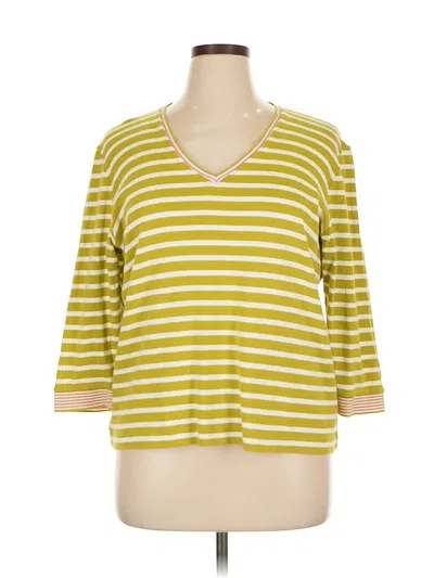 Pre-owned Jones New York Signature 3/4 Sleeve T-shirt In Green