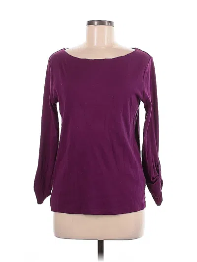 Pre-owned Jones New York Signature 3/4 Sleeve T-shirt In Purple