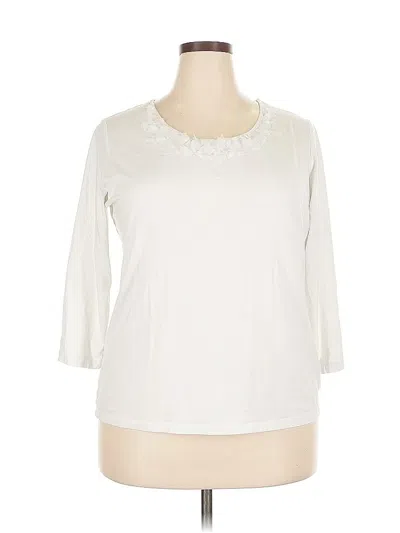 Pre-owned Jones New York Signature 3/4 Sleeve T-shirt In White