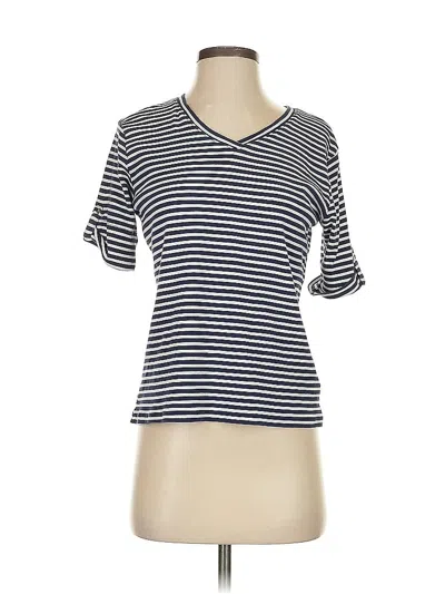 Pre-owned Jones New York Signature 3/4 Sleeve Top Blue Scoop Neck Tops