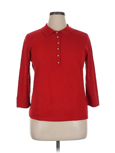 Pre-owned Jones New York Signature Cardigan Sweater In Red